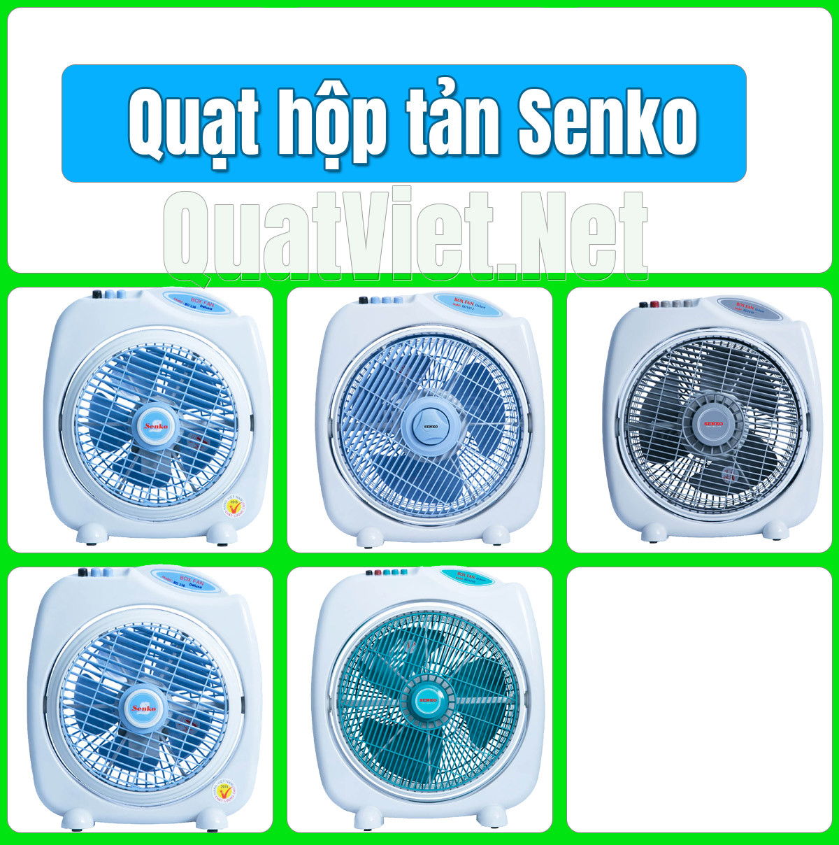 Quạt hộp Senko (quạt bàn đảo) hình vuông, thiết kế an toàn, tản gió đều, lý tưởng cho gia đình có trẻ nhỏ