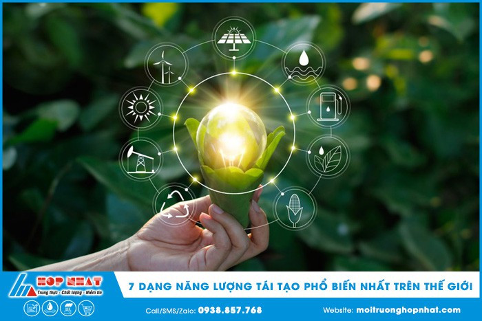 Hình ảnh minh họa các dạng năng lượng tái tạo từ mặt trời, gió và nước, thể hiện sự đa dạng của nguồn năng lượng sạch