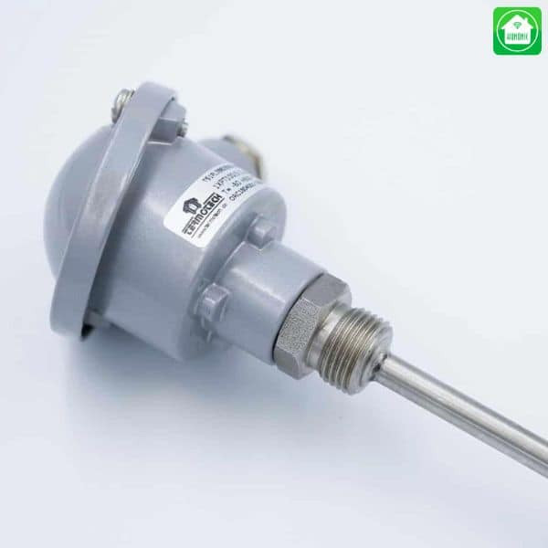 Cảm biến nhiệt độ dạng đầu củ hành có vỏ bảo vệ và đầu nối dây