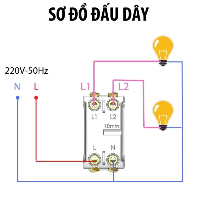Sơ đồ đấu dây hạt công tắc thông minh Panasonic ExSMITH EXP2-W