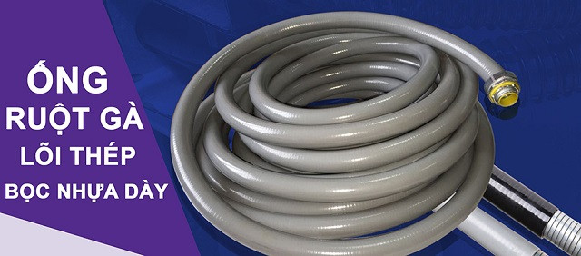Ống ruột gà lõi thép bọc nhựa dày chuyên dụng cho môi trường khắc nghiệt