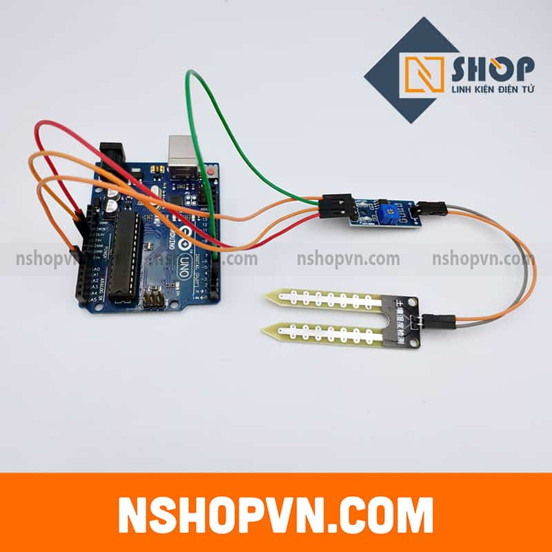 Sơ đồ kết nối cảm biến độ ẩm đất với Arduino
