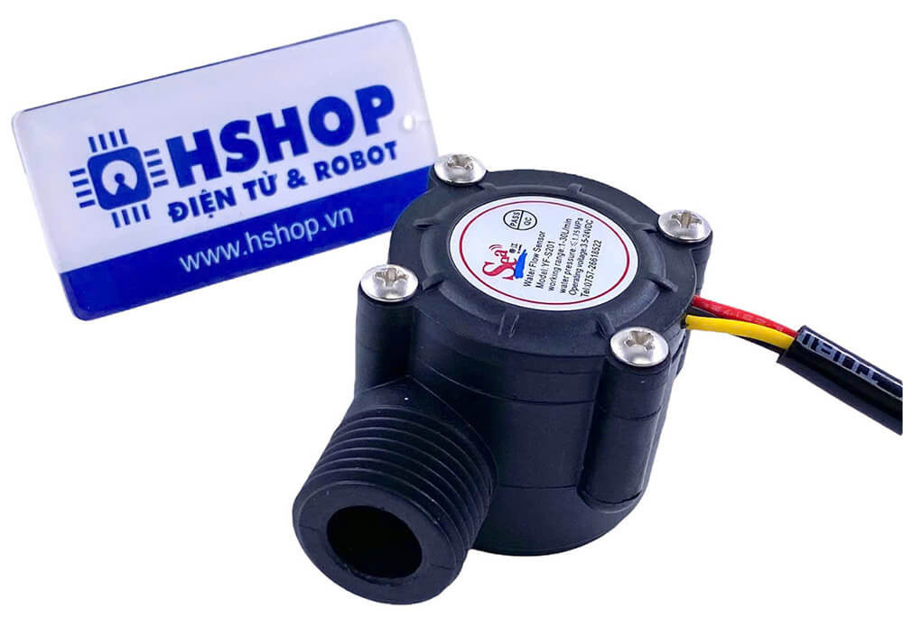 Chi tiết cổng kết nối và kích thước của cảm biến lưu lượng nước