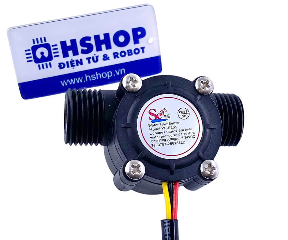 Cảm biến lưu lượng nước YF-S201A với 3 dây đấu nối