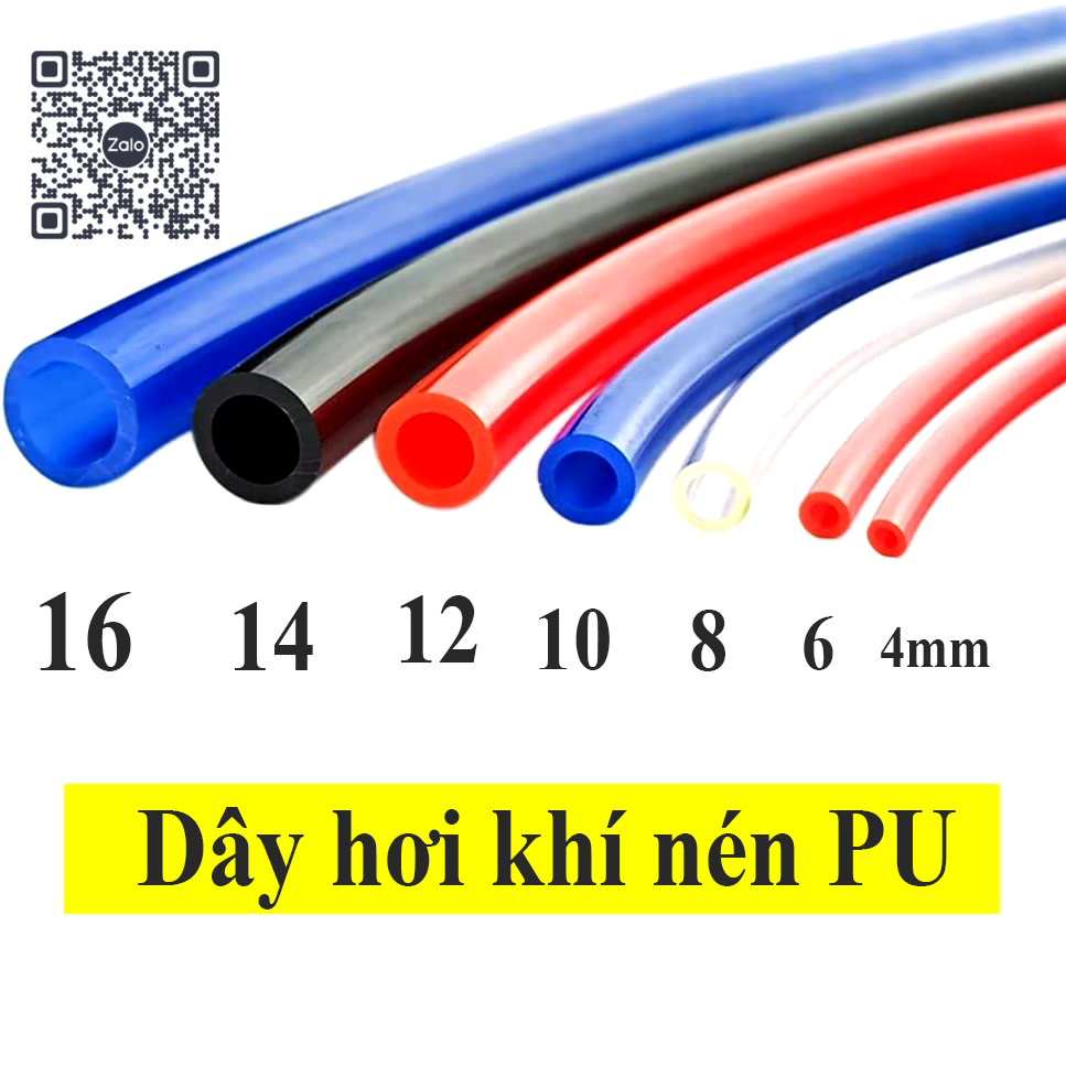 Ống dẫn khí nén PU phi 4 chất lượng cao, độ bền vượt trội