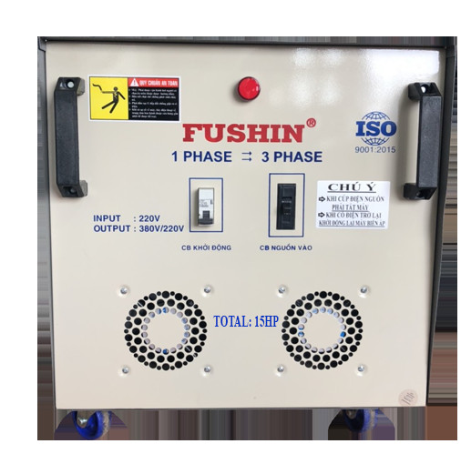 Biến áp 1 pha ra 3 pha 15HP