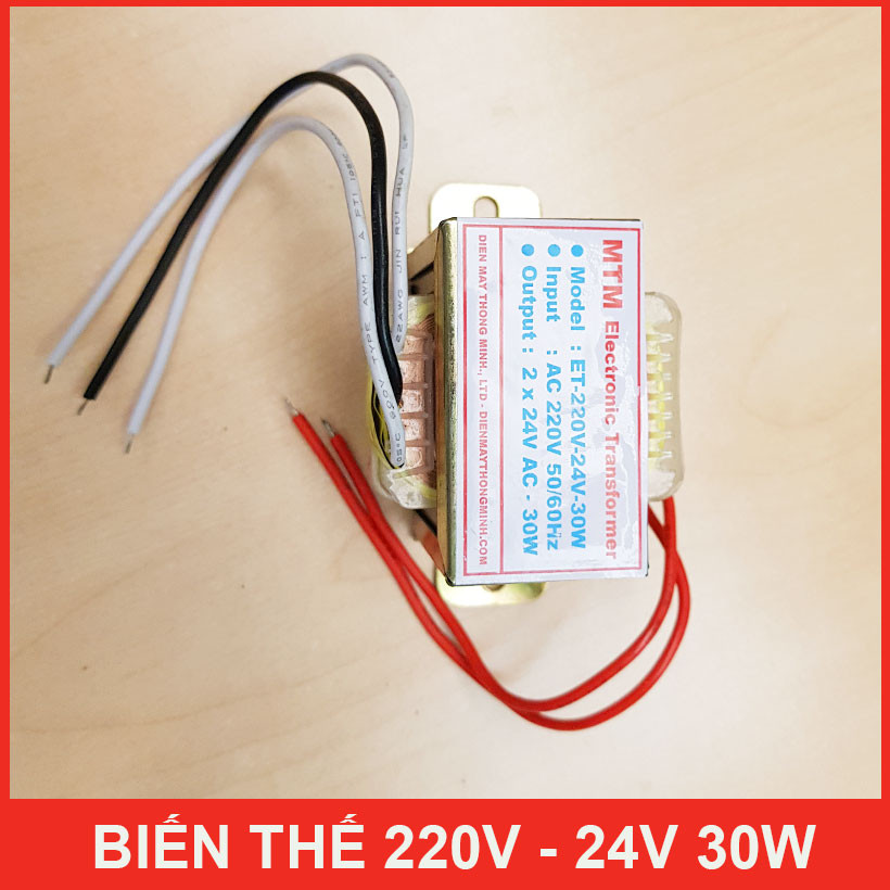 Biến áp chuyển đổi điện 220V sang 24V 30W chuyên dụng