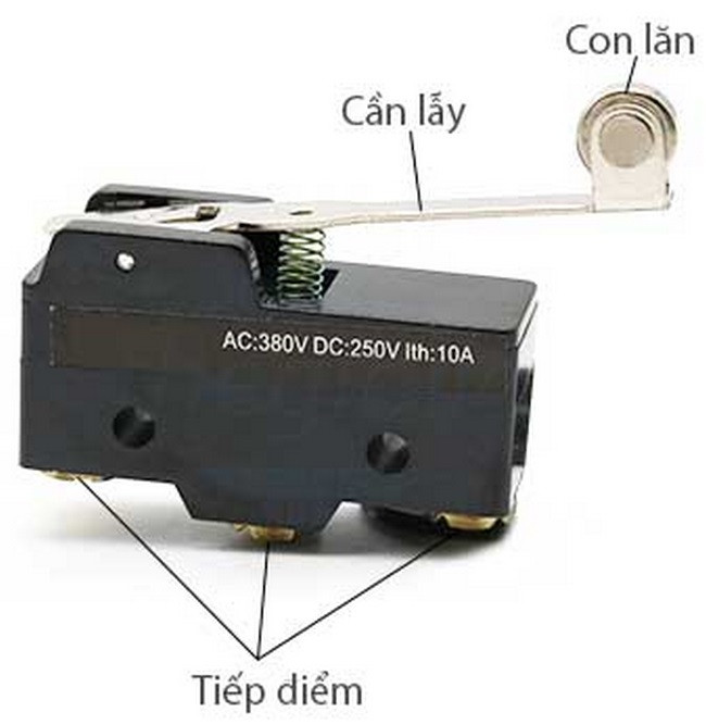 Cấu tạo bên trong và các bộ phận của công tắc hành trình cửa cuốn