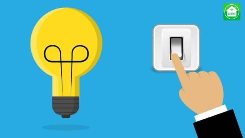 Cấu tạo cơ bản của công tắc hai cực với vỏ và bộ phận tiếp điểm