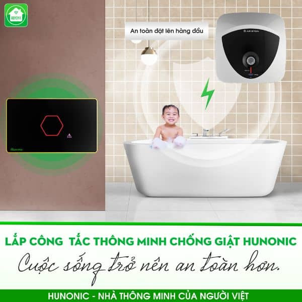 Công tắc chống giật thông minh Hunonic mang lại sự an toàn cho thiết bị điện trong gia đình