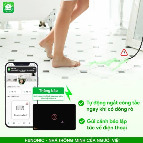 Công tắc chống giật tự động ngắt mạch và gửi thông báo khi phát hiện dòng rò