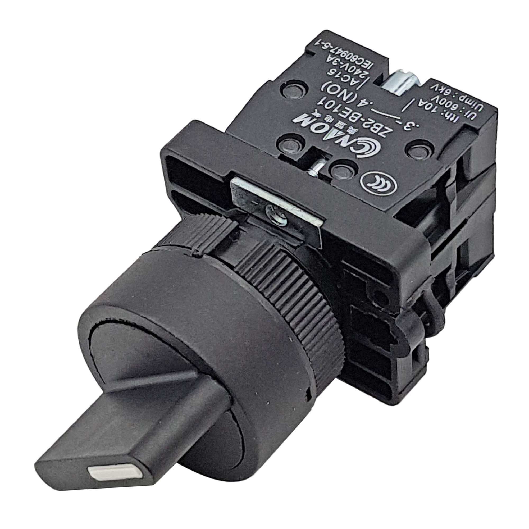 Cận cảnh công tắc chuyển chế độ 2 vị trí ZB2-BE101 ED25 với núm xoay