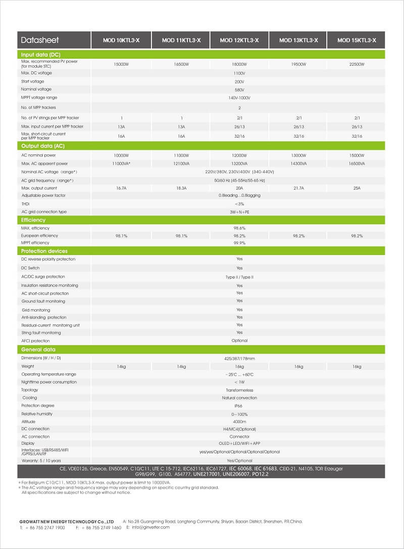 Datasheet-growatt-MOD-10KTL3-X