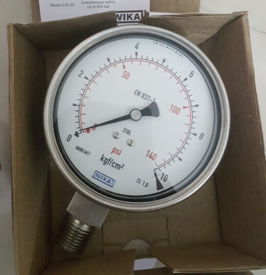 Áp kế WIKA 232.50 vỏ inox 316L, đạt tiêu chuẩn EN 837-1