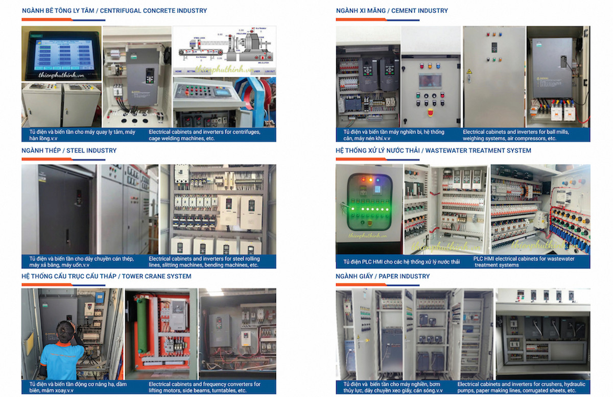 Thiết bị biến tần 3 pha 380V Simphoenix E500 trong môi trường sản xuất công nghiệp