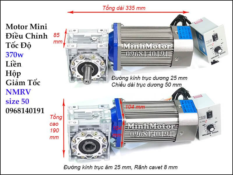 Hộp giảm tốc trục vít mini 370w 250w