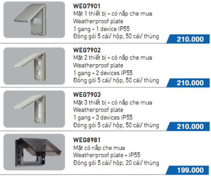 Thiết kế mặt che mưa Panasonic chống nước cho ổ cắm