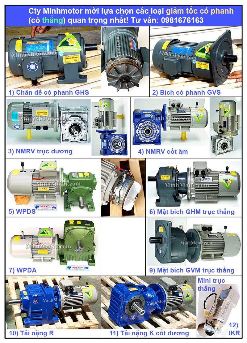 Động cơ giảm tốc phanh cho ứng dụng tải trọng lớn