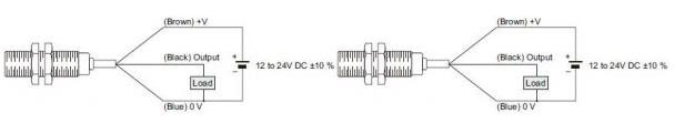 Sơ đồ nhận diện mã màu dây chuẩn của cảm biến tiệm cận 3 dây (Nâu, Xanh lam, Đen)