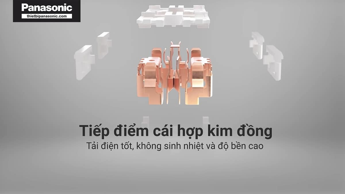 Tiếp điểm ổ cắm nối dài Panasonic làm từ hợp kim đồng, tải điện hiệu quả và bền bỉ