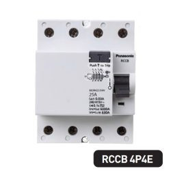 Aptomat chống rò Panasonic loại 4 cực (4P) phù hợp cho các hệ thống điện 3 pha hoặc tổng nhà lớn
