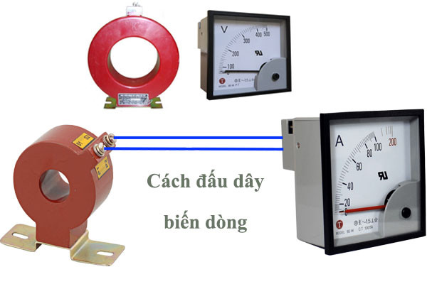 Cách đấu biến dòng vào đồng hồ điện ampe/Volt
