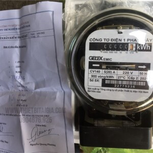 Đồng hồ điện cơ 1 pha 2 dây Gelex EMIC EVN 5/20A, thiết bị đo điện năng chất lượng cao.