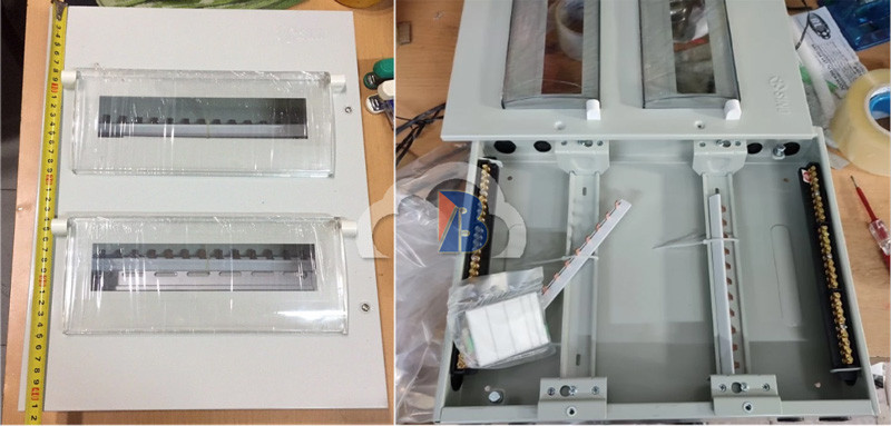 Mặt trước tủ điện âm tường 24 module Sino với nắp che trong suốt hiện đại