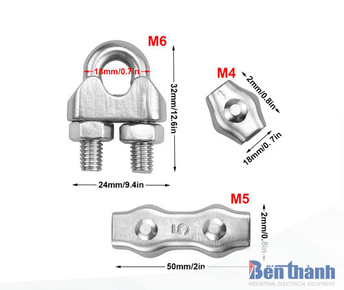 Ốc siết cáp điện bằng vật liệu inox 304