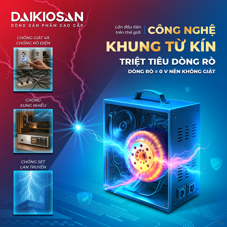 Sơ đồ công nghệ khung từ kín trên thiết bị chống giật giúp triệt tiêu dòng rò hiệu quả