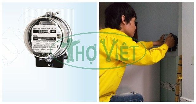 Thợ lắp đặt đồng hồ điện 1 pha cho nhà trọ