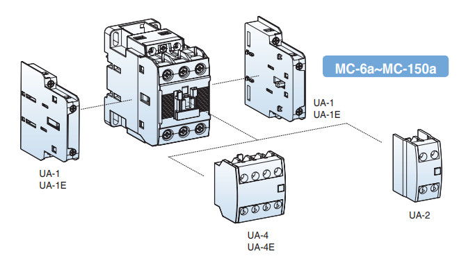 Tiếp điểm phụ trên khởi động từ 100A LS MC-100a, hỗ trợ các mạch điều khiển