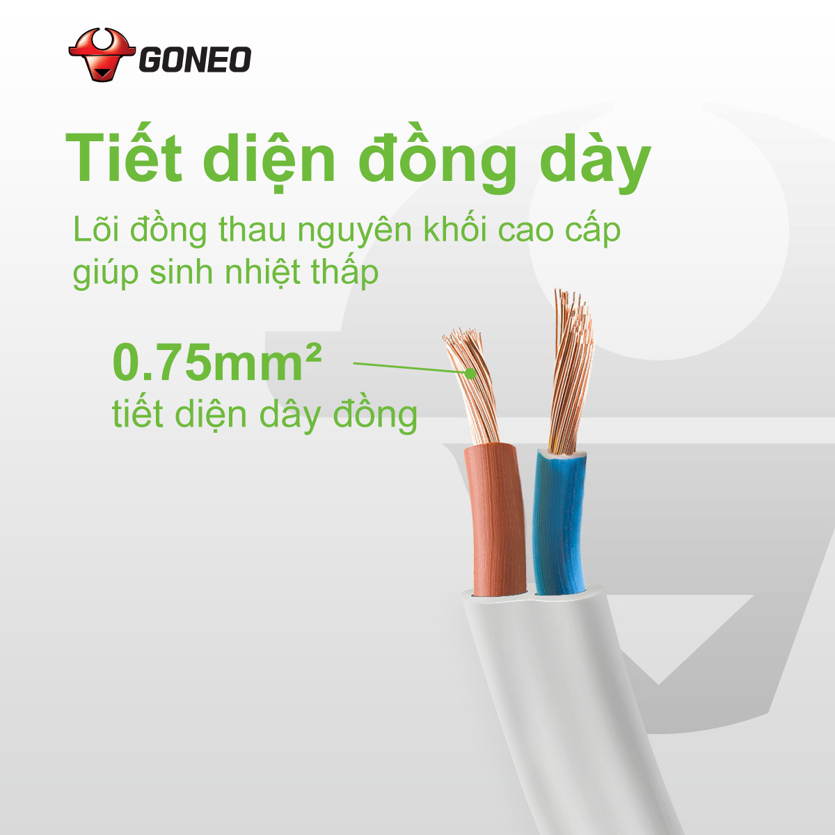 Các góc độ khác nhau của phích cắm điện chia 3 Gonniu Z030R
