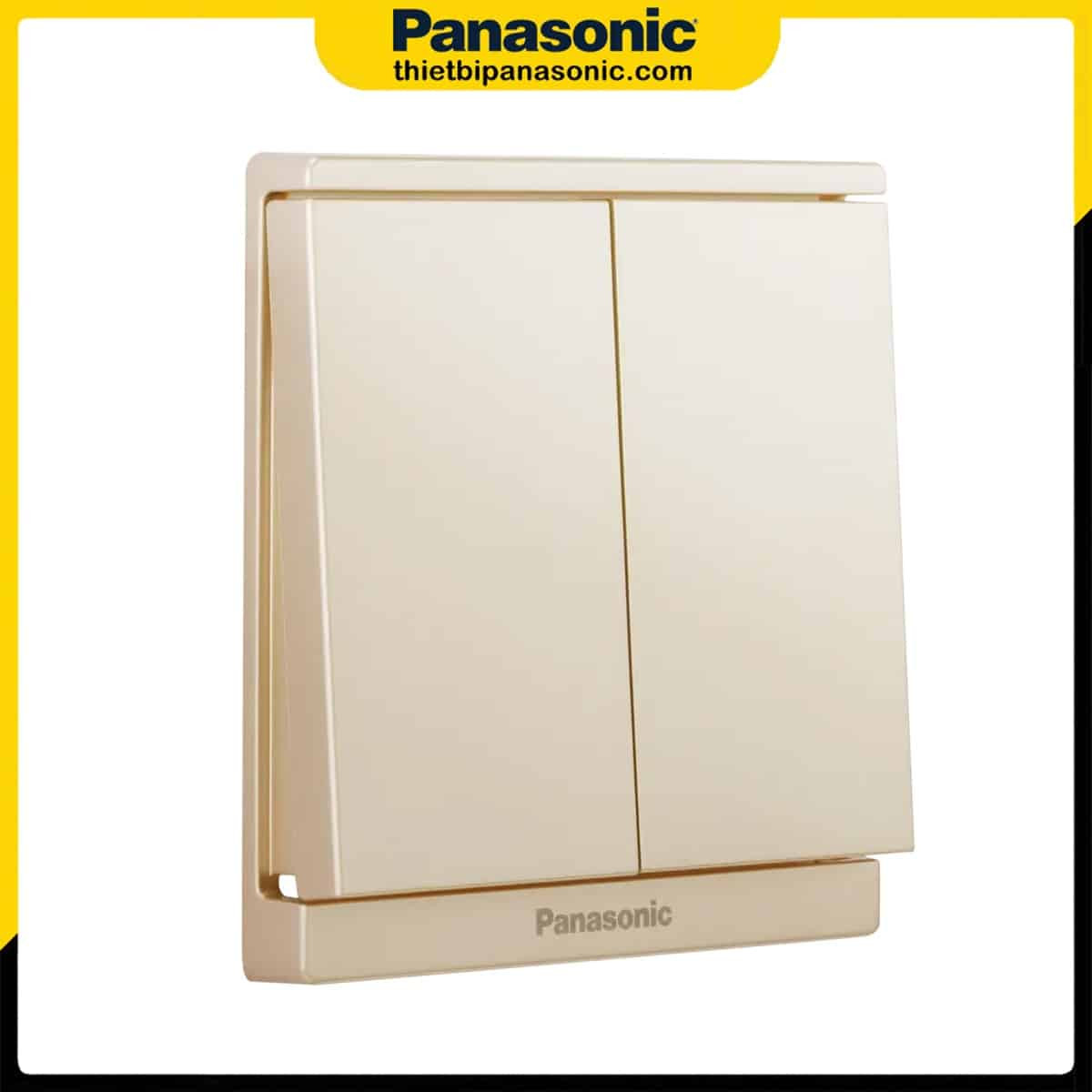 Thiết kế cận cảnh công tắc đảo chiều đôi Panasonic Moderva vàng ánh kim