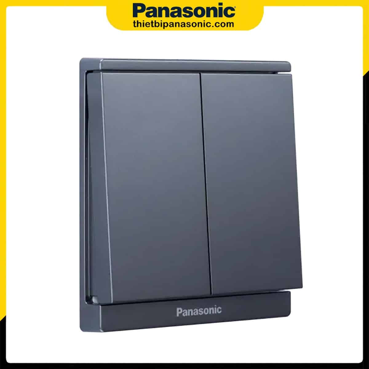 Góc nhìn chi tiết công tắc đôi đảo chiều Panasonic Moderva màu xám