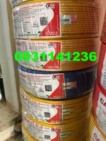 Cuộn dây điện Cadivi 2.5mm2 màu đỏ, bọc cách điện PVC chắc chắn