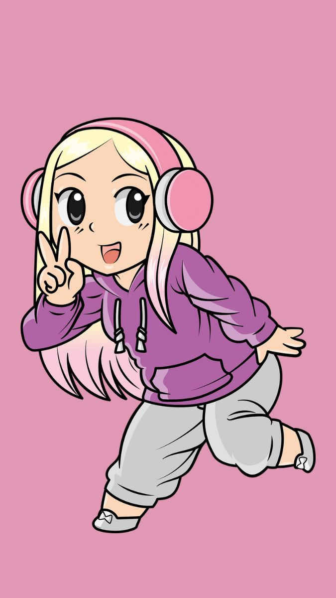Ảnh Chibi nhân vật nữ mặc trang phục truyền thống