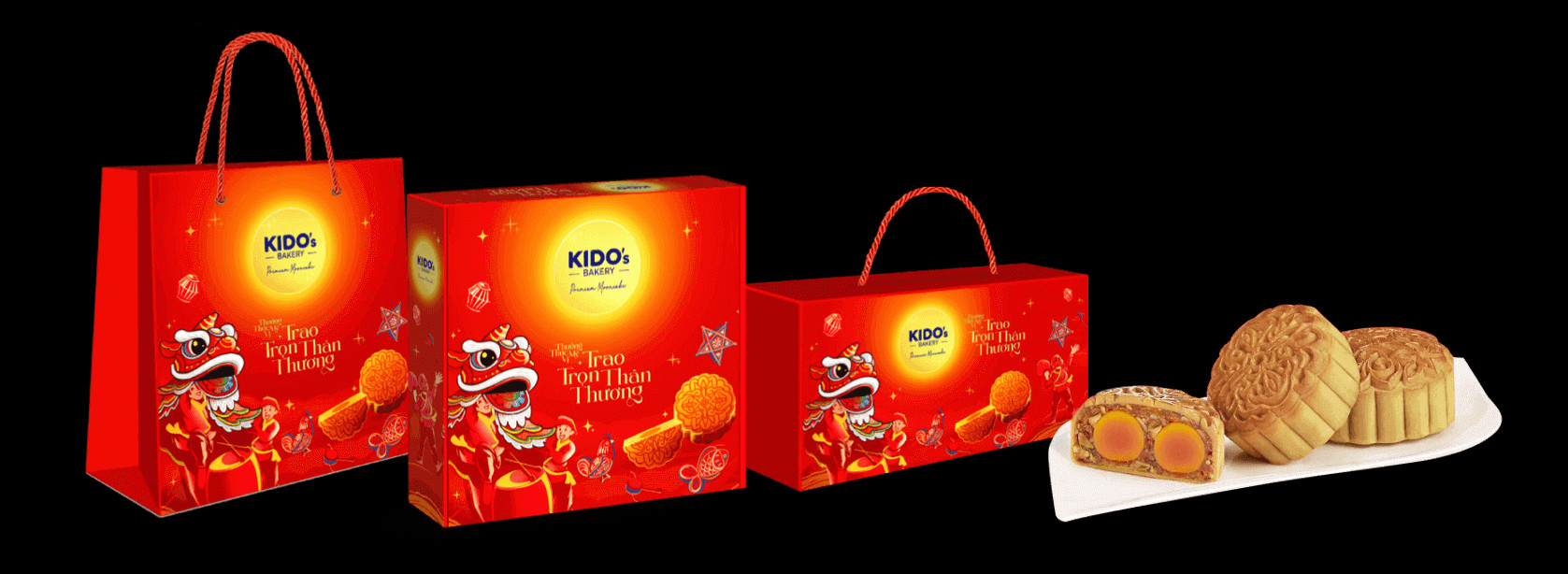 Các loại bánh trung thu lẻ Kido's Bakery với đa dạng hương vị