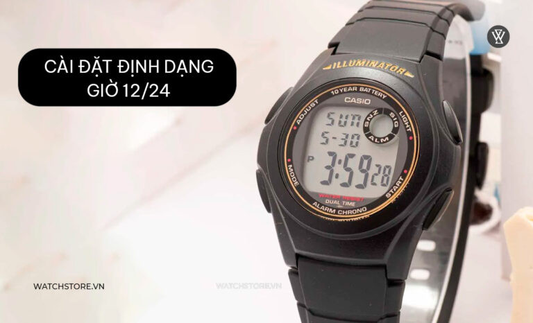 Màn hình đồng hồ điện tử 4 nút cài đặt định dạng 12 hoặc 24 giờ