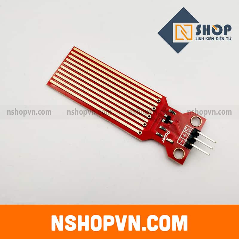 Mô tả chi tiết cảm biến mực nước với các chân kết nối VCC, GND, S