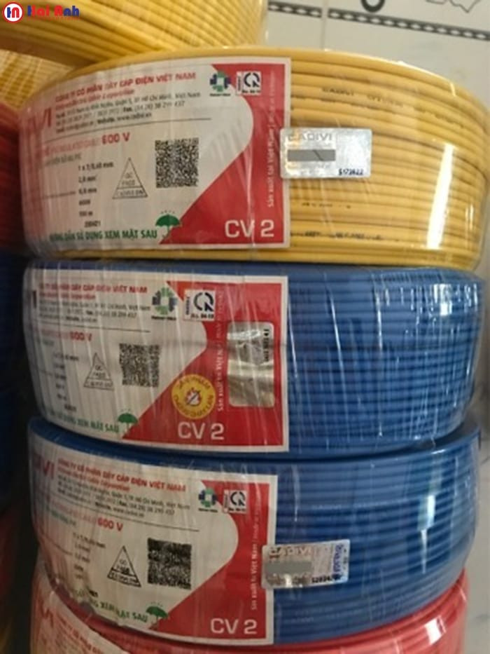 Bao bì dây điện đơn Cadivi 2.0mm2 tiêu chuẩn