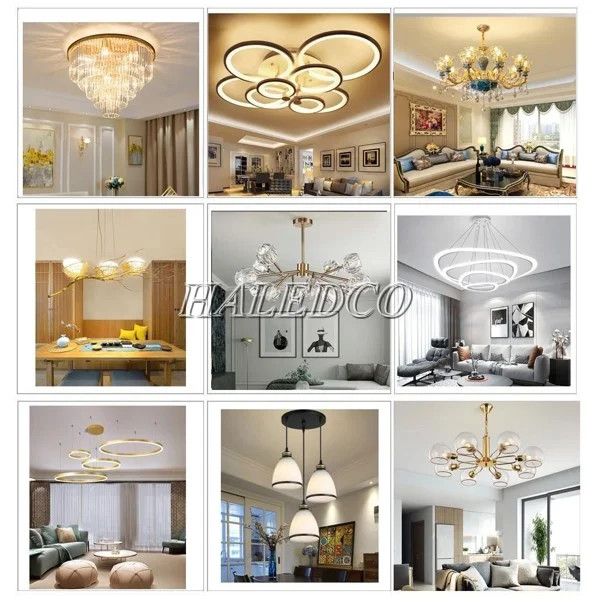 Đèn LED chùm trang trí tổ chim pha lê hiện đại