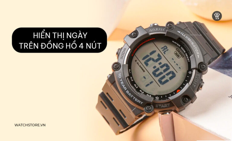 Đồng hồ điện tử 4 nút hiển thị thông tin ngày tháng, cách xem ngày trên đồng hồ