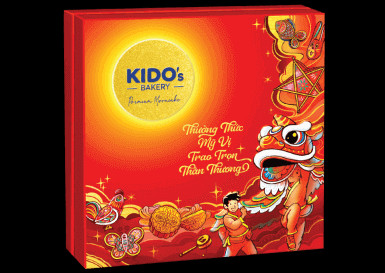 Hộp bánh trung thu Mỹ Vị An Khang màu đỏ tươi tắn