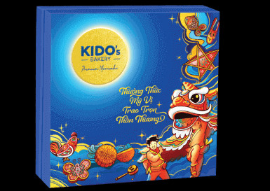 Hộp bánh trung thu Mỹ Vị An Khang màu xanh dịu mát
