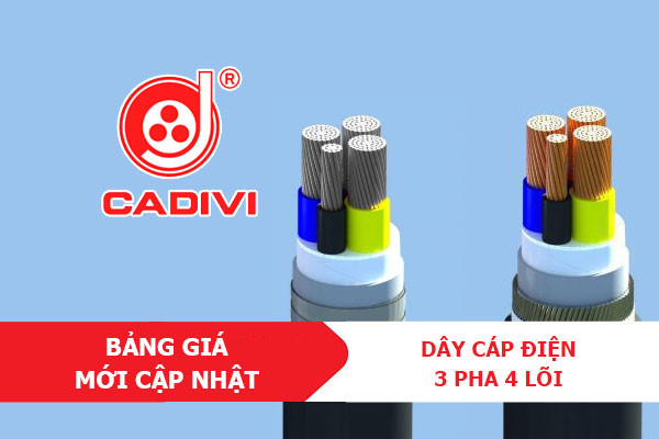 Cáp điện 3 pha 4 lõi đồng CVV của Cadivi