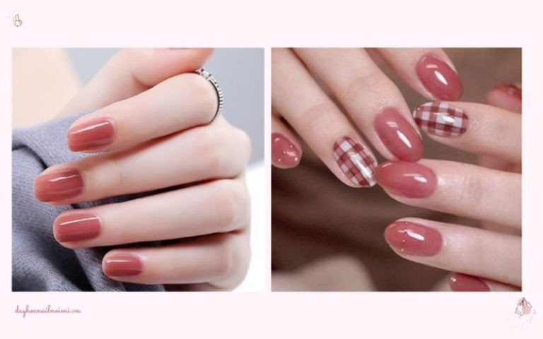 Mẫu nail màu đỏ hồng dịu dàng, nữ tính