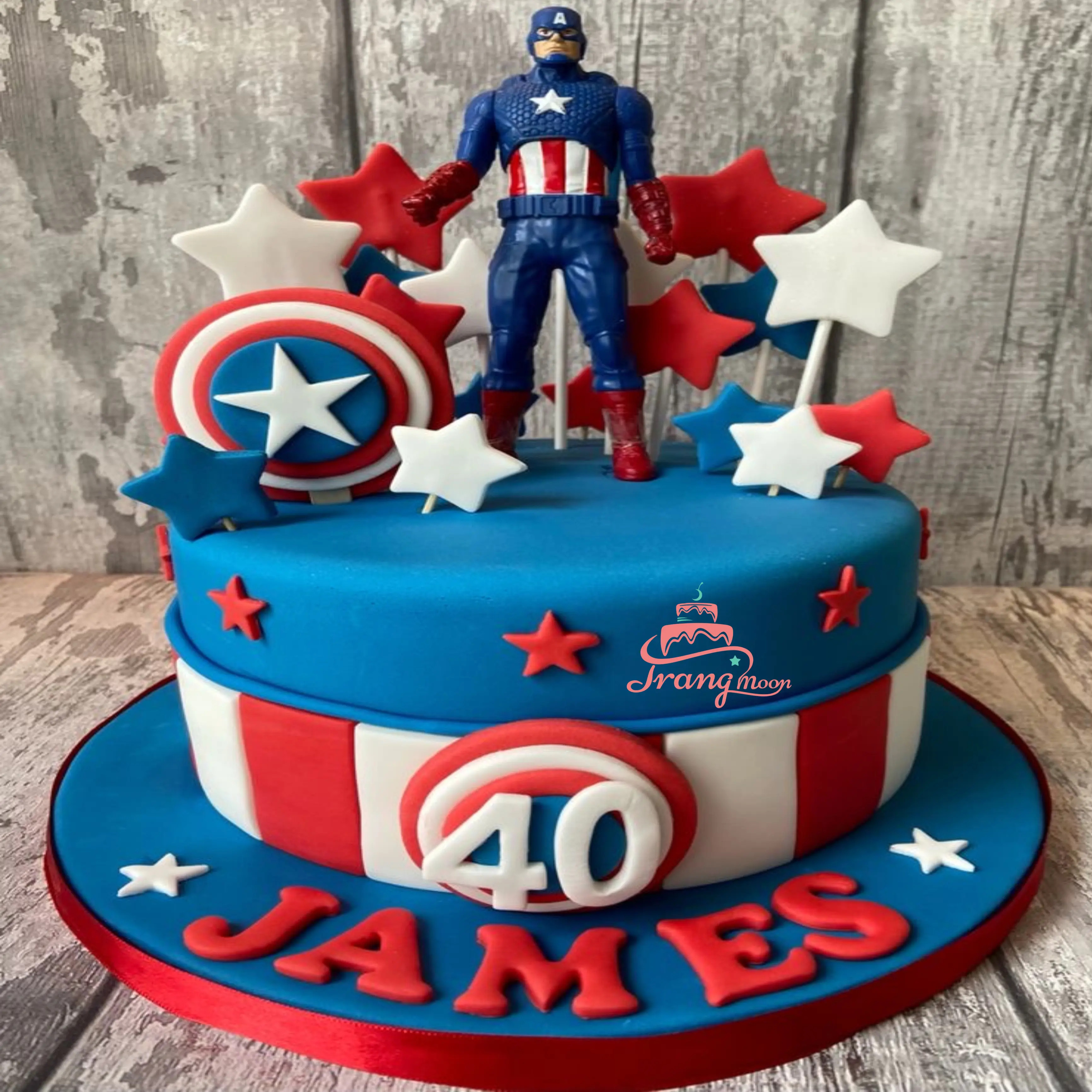 Bánh sinh nhật Captain America mạnh mẽ