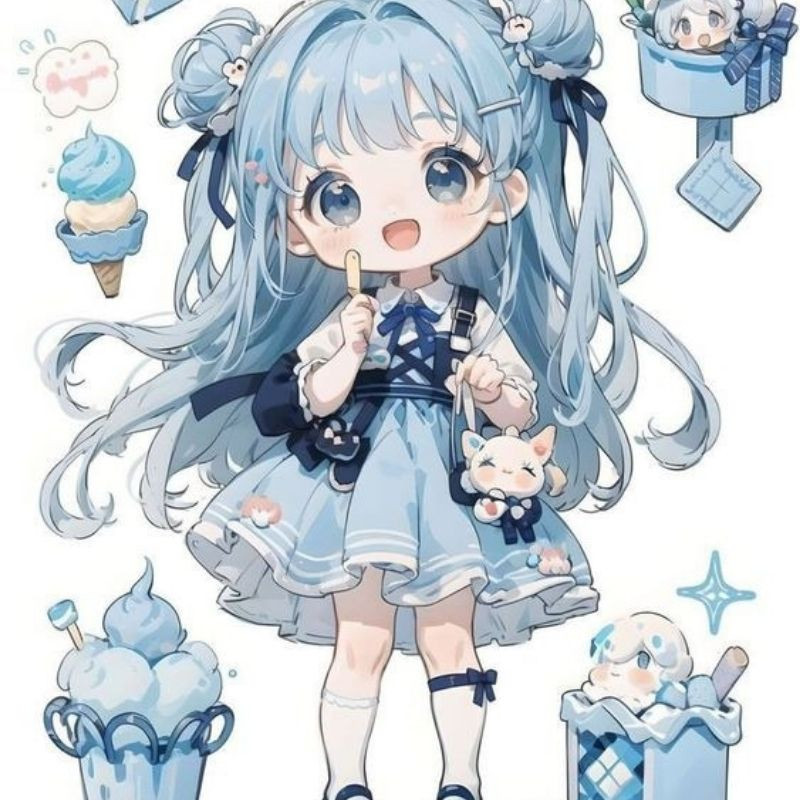 Nữ sinh anime tóc hồng tươi cười trong nắng