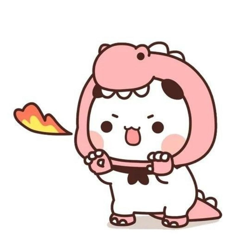 Khủng long chibi màu xanh lá cây đáng yêu đội mũ vàng